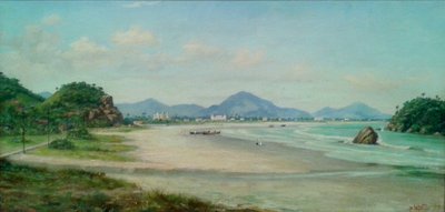 Boote im Sand am Strand von Benedito Calixto